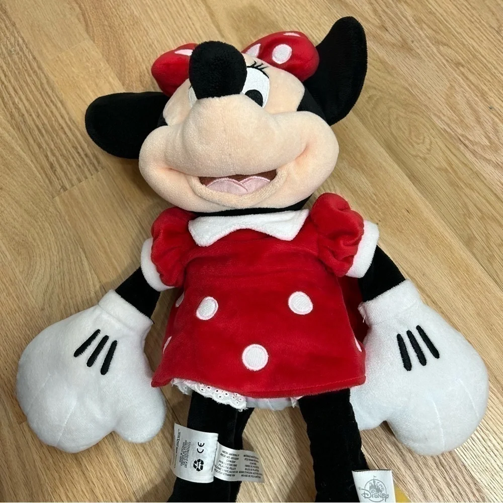 Disney Minnie Mouse Plush Red Black Stuffed Animal Large World Land Cruise